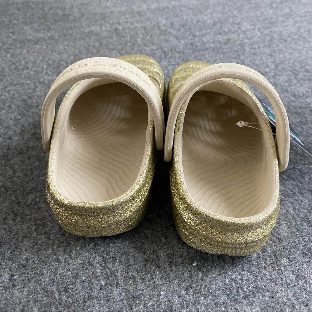 Rugged Shark Girls Shoes Size 9 Washable Floatable Comfortable Gold‎ Slip On New